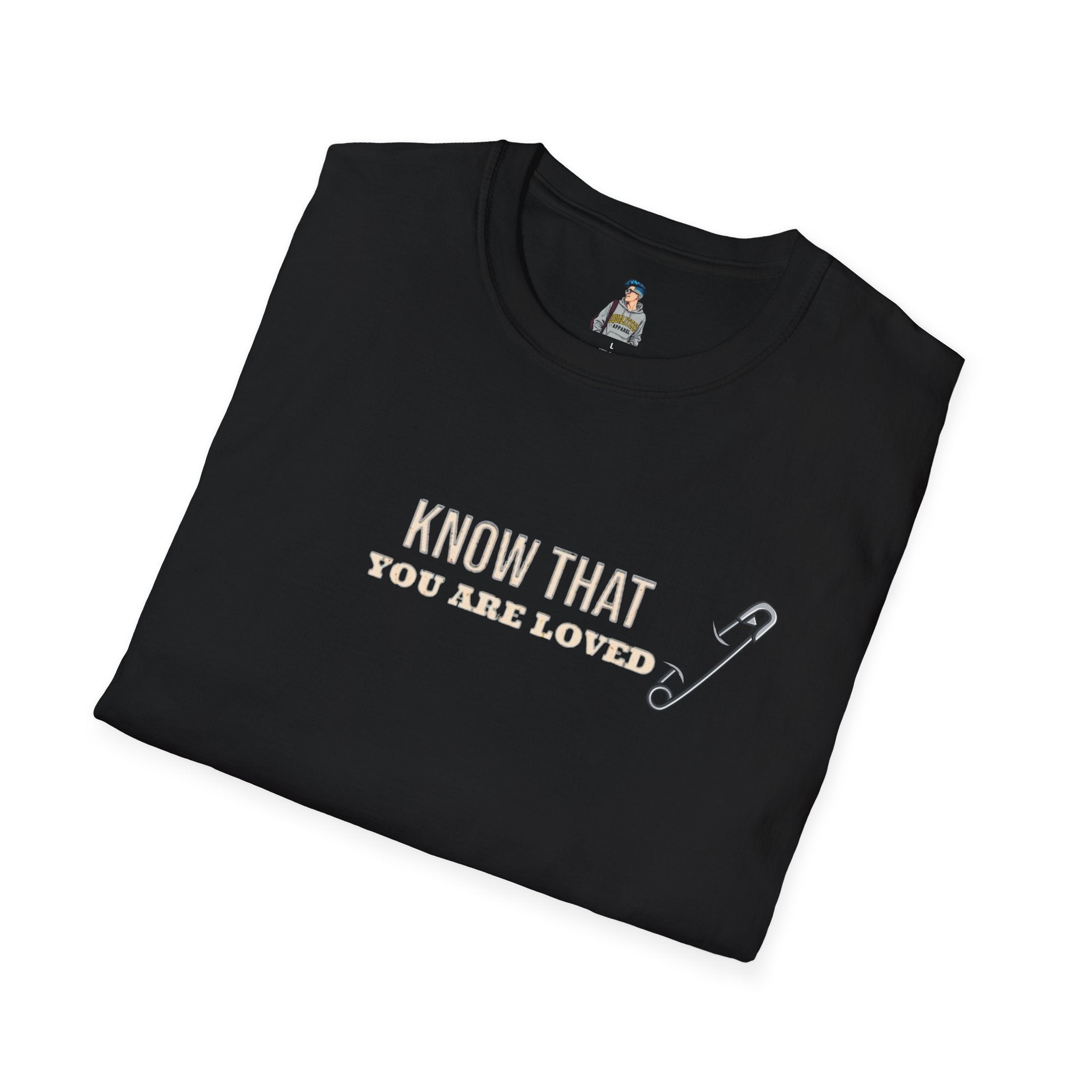 Safety Pin Know That You Are Loved Inspirational Tee Unisex Softstyle T-Shirt