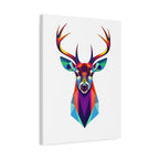 Vibrant Stag Canvas Wall Art - Colorful Geometric Deer Decor