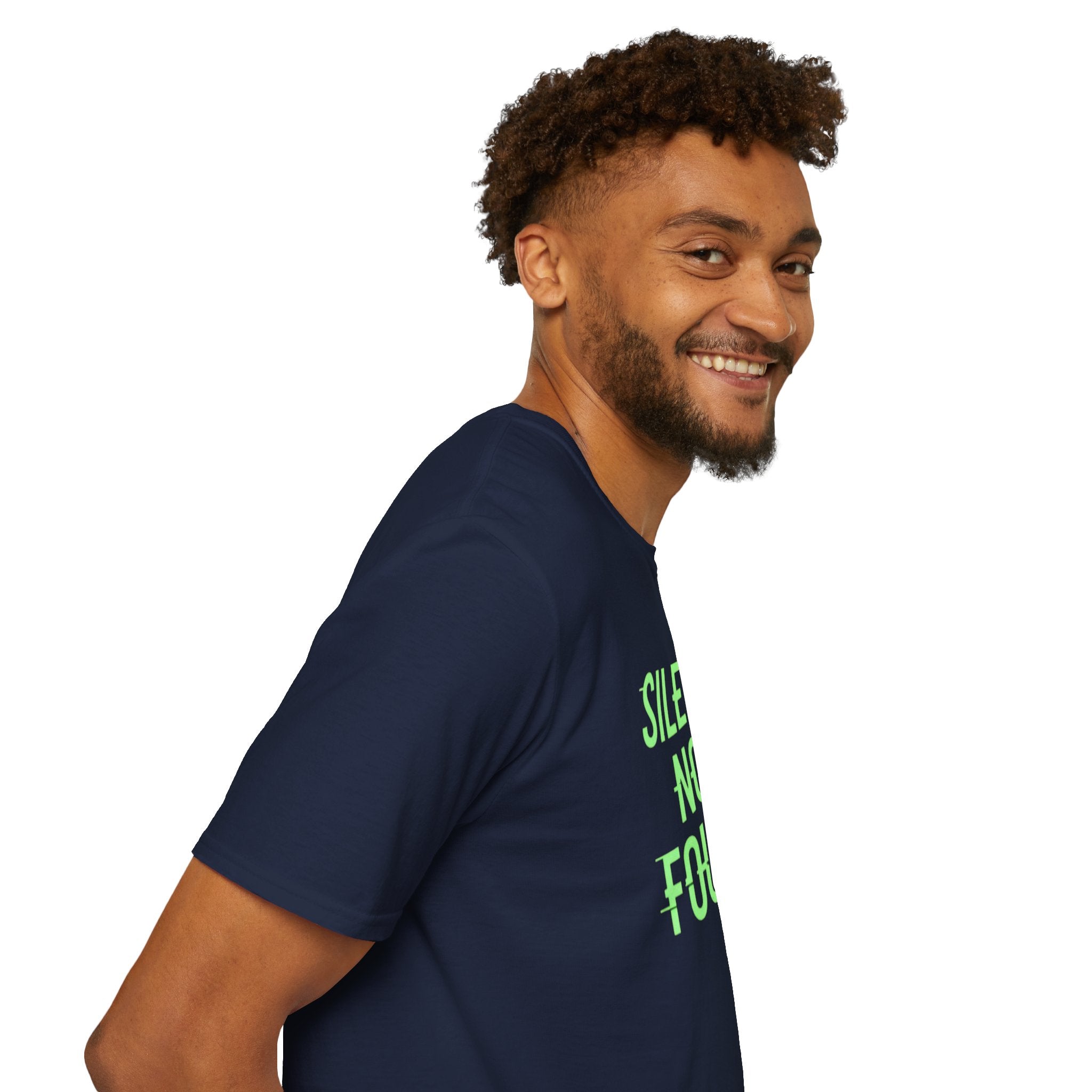 Silence Not Found T-Shirt — Bold Neon Text Tee