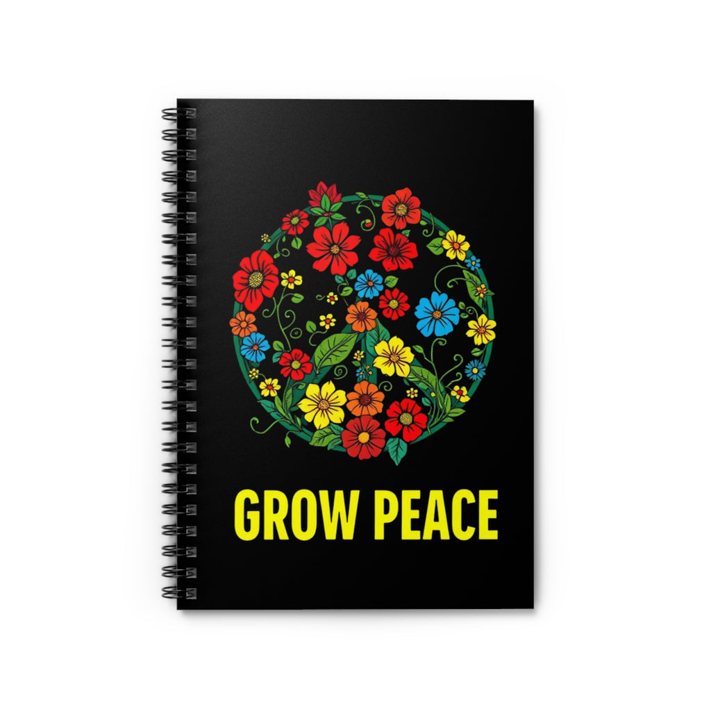 Grow Peace Floral Spiral Notebook - Perfect for Creative Souls & Eco-Warriors