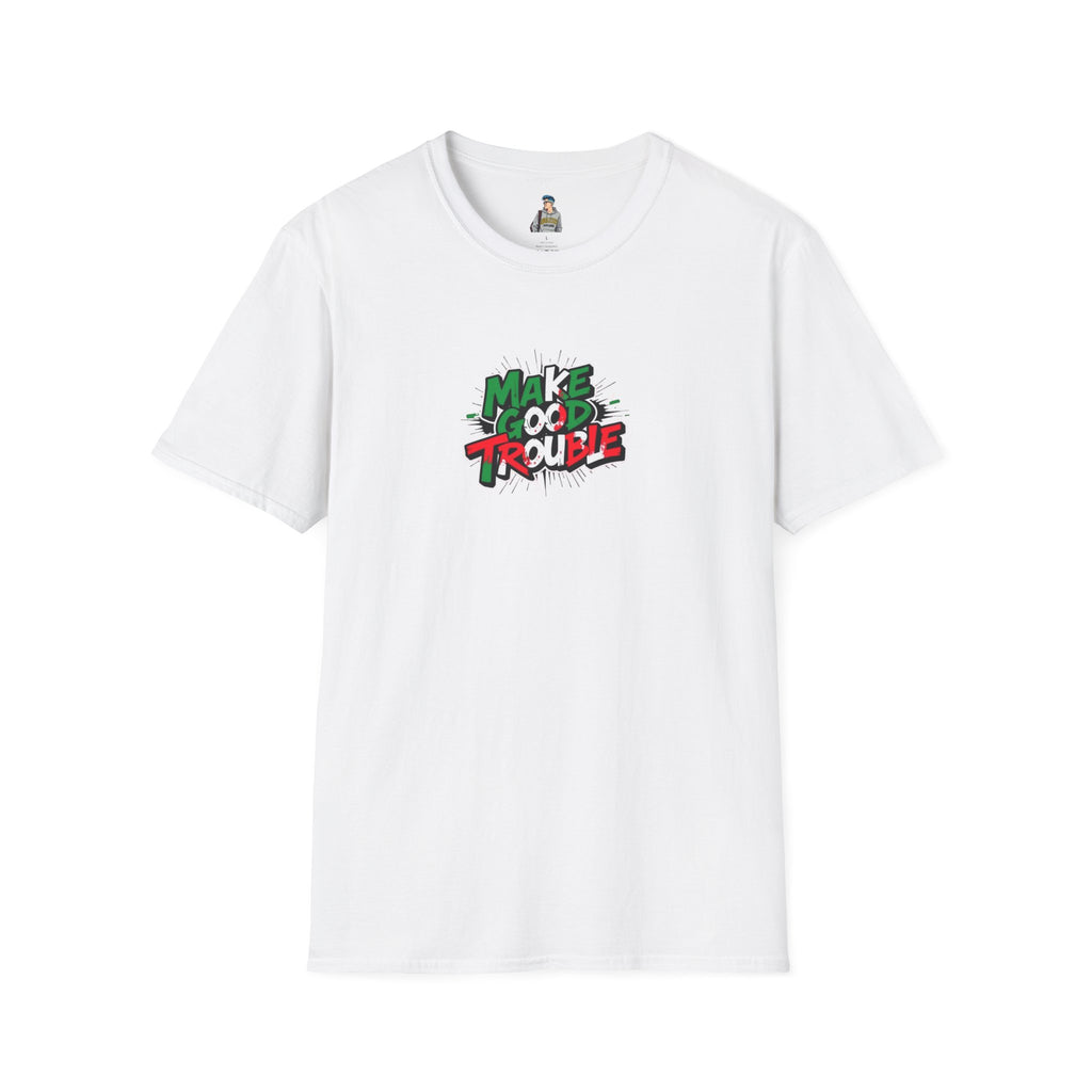 Make Good Trouble Unisex Softstyle T-Shirt | Fun Graphic Tee for Activists & Trendsetters