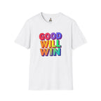 Unisex Softstyle T-Shirt - ' Rainbow Good Will Win' Positive Message Tee
