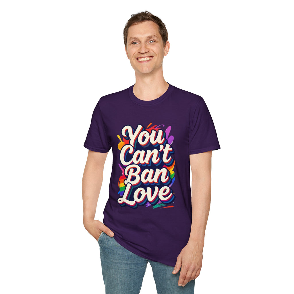 You Can't Ban Love T‑Shirt — Rainbow LGBTQ+ Pride Graphic Tee