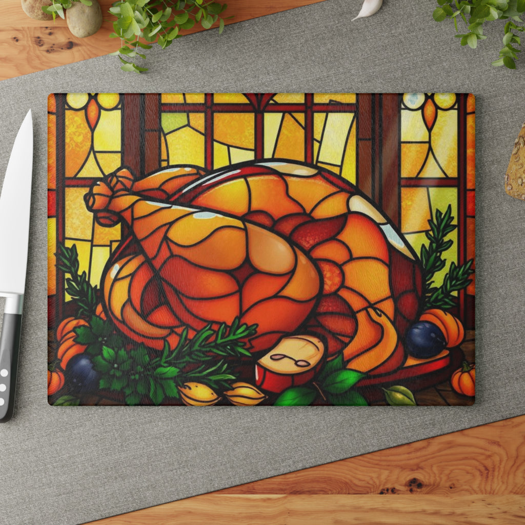Stained Glass Thanksgiving Cutting Board - Perfect for Holiday Cooking