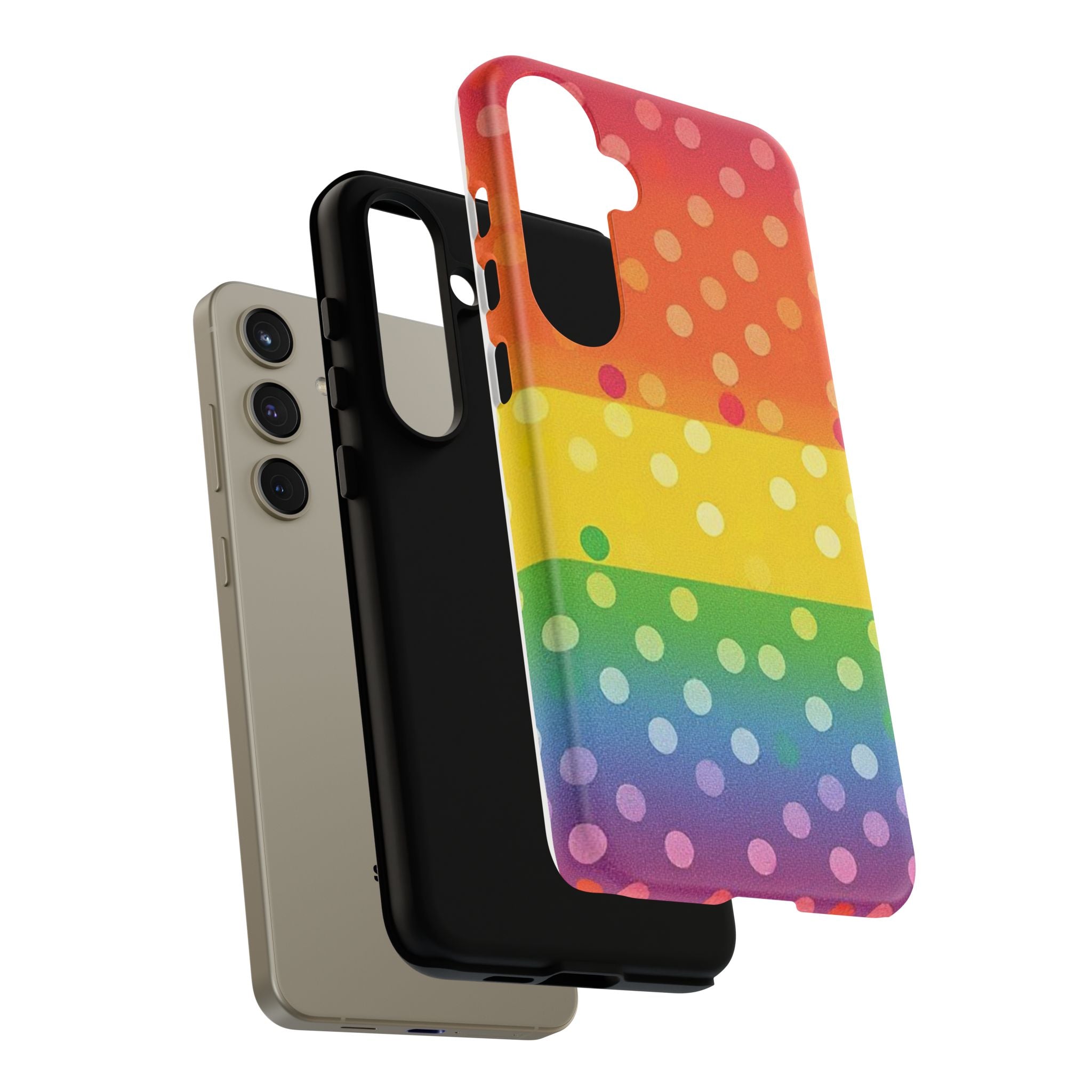 Rainbow Polka-Dot Tough Case for Android
