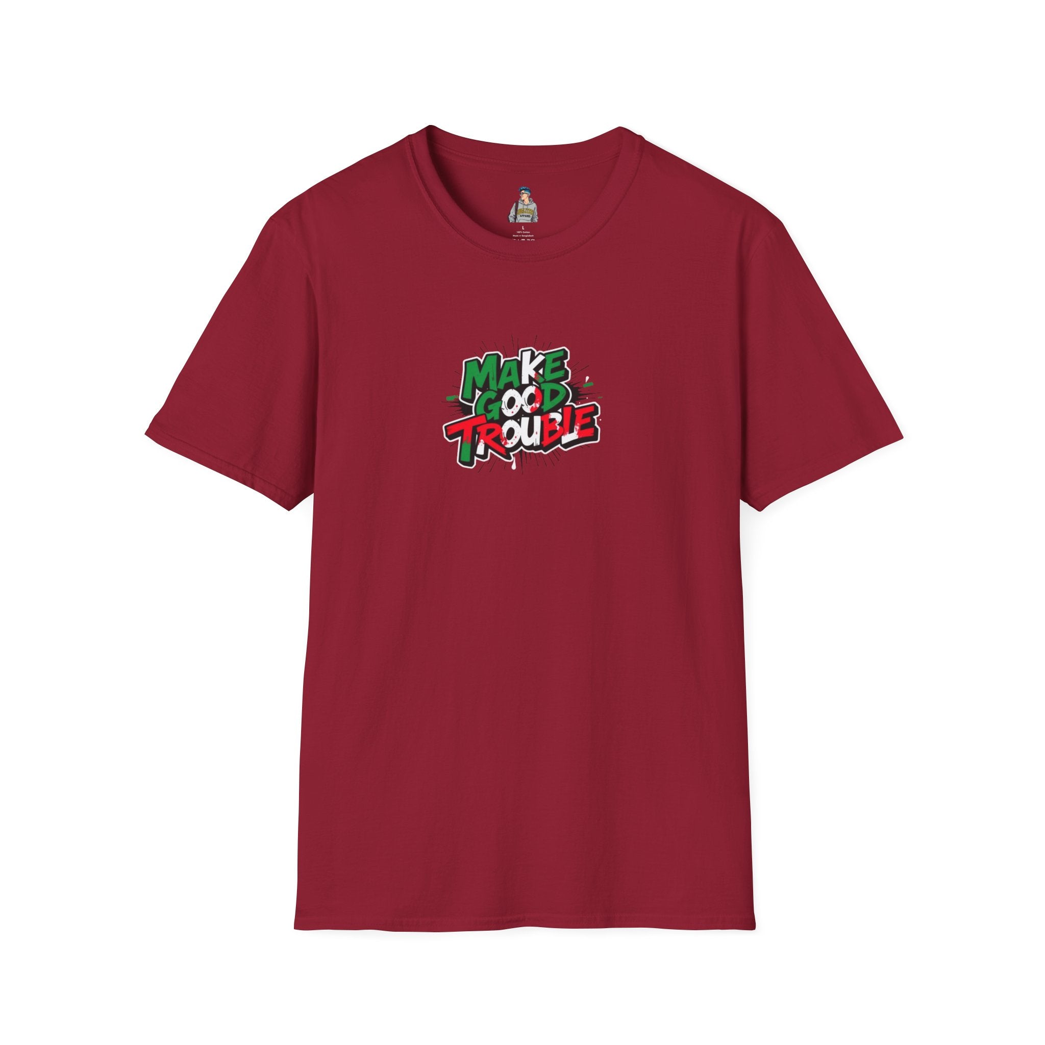 Make Good Trouble Unisex Softstyle T-Shirt | Fun Graphic Tee for Activists & Trendsetters