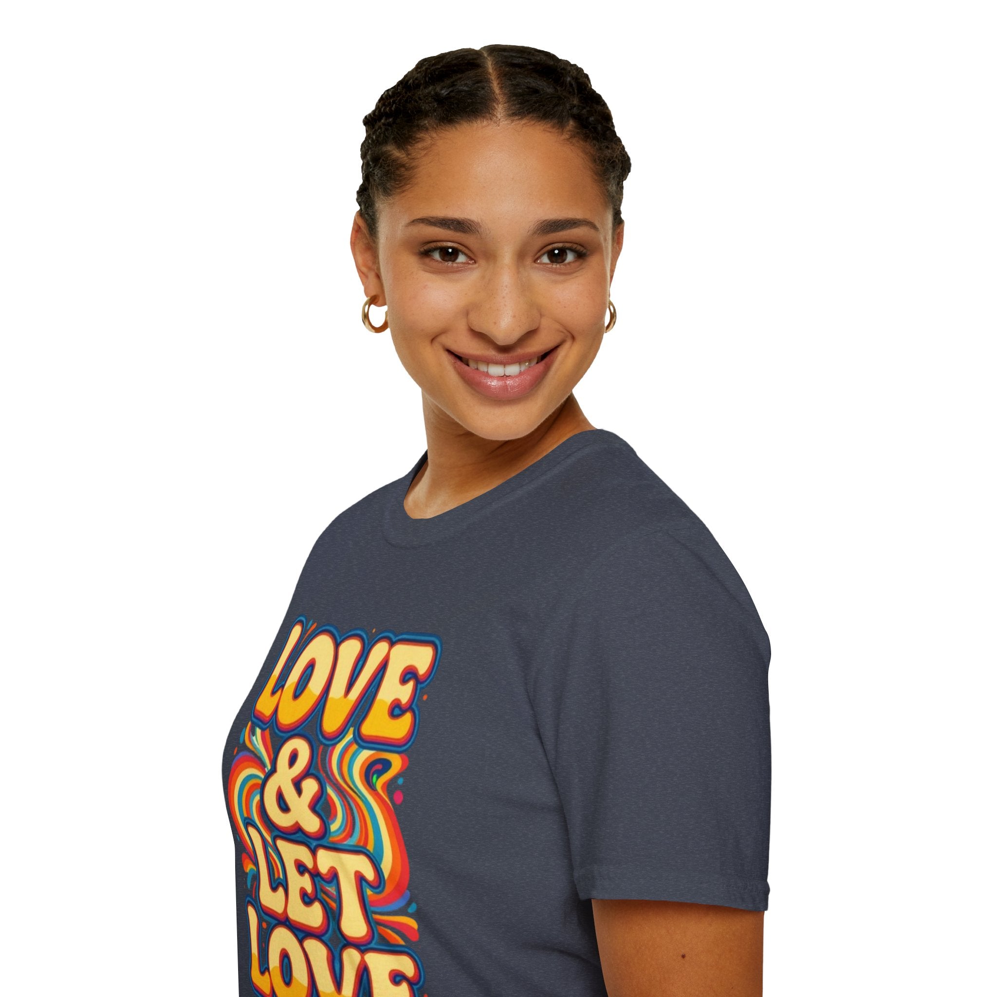 T-Shirt — "Love & Let Love" Retro Rainbow Peace Tee