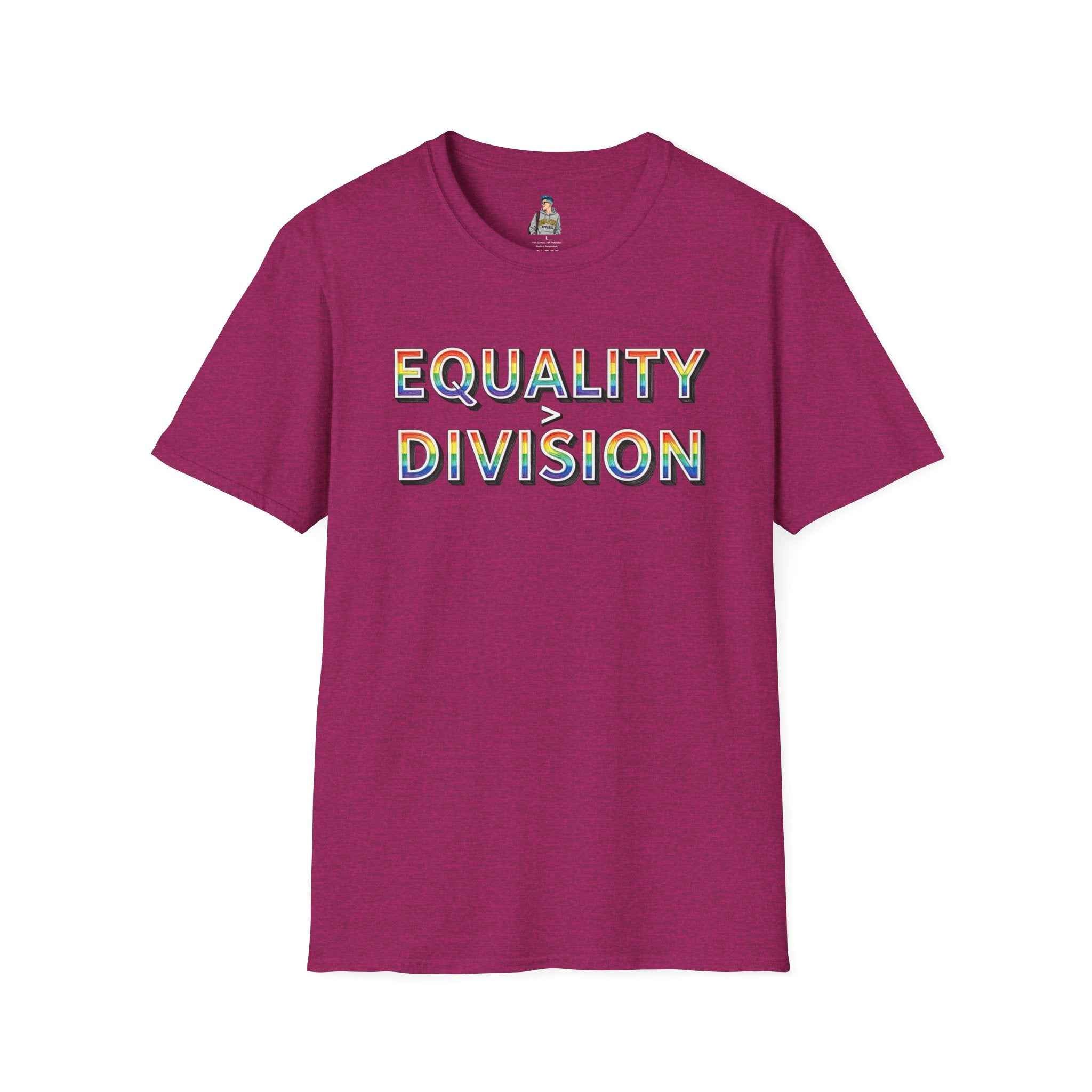 Equality is Greater Than Division T-Shirt — Rainbow Pride Graphic Tee