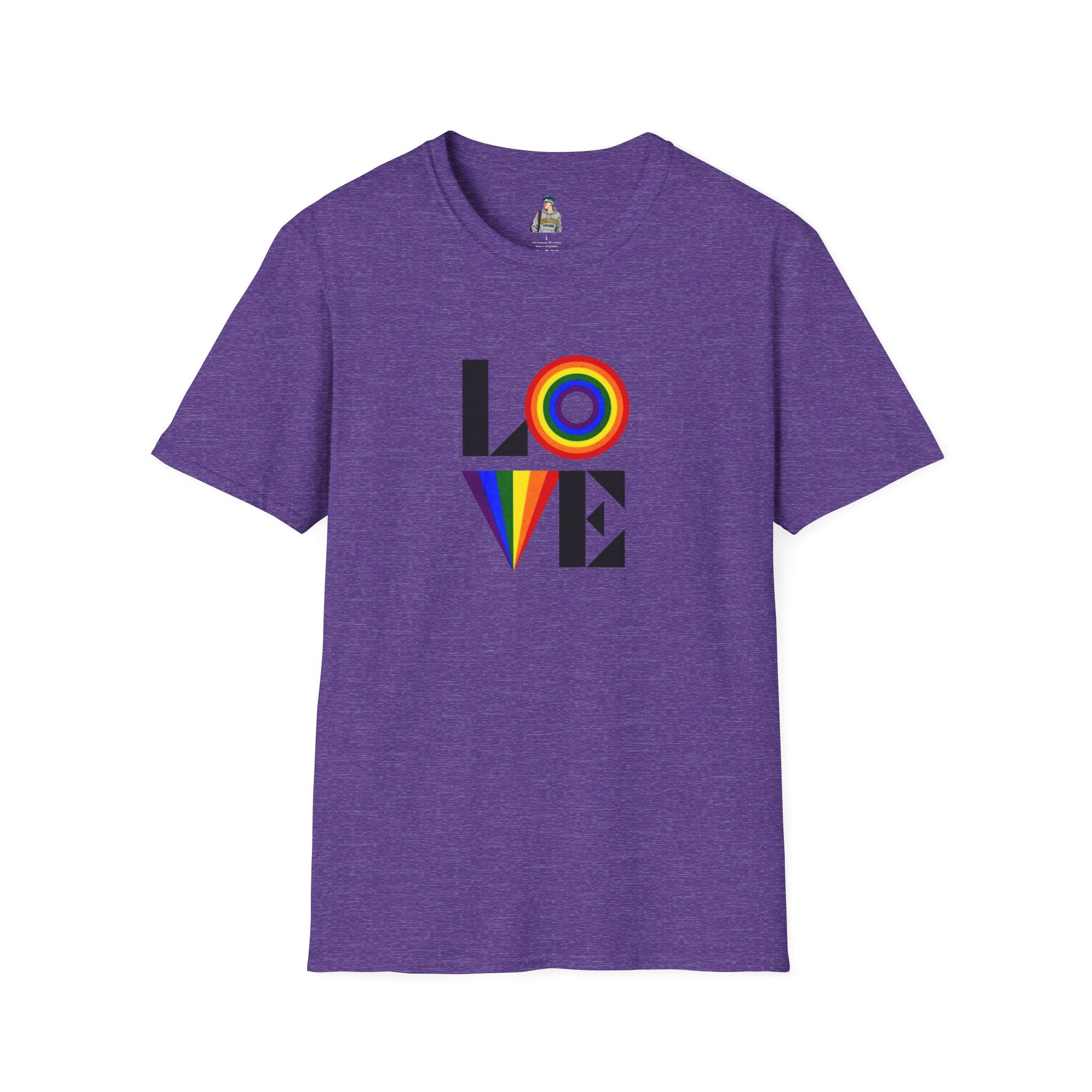 Vibrant LOVE Design for Pride Unisex Softstyle T-Shirt
