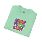 Queer Youth Exist T-Shirt | Unisex Softstyle Tee for Pride Events & Everyday Wear