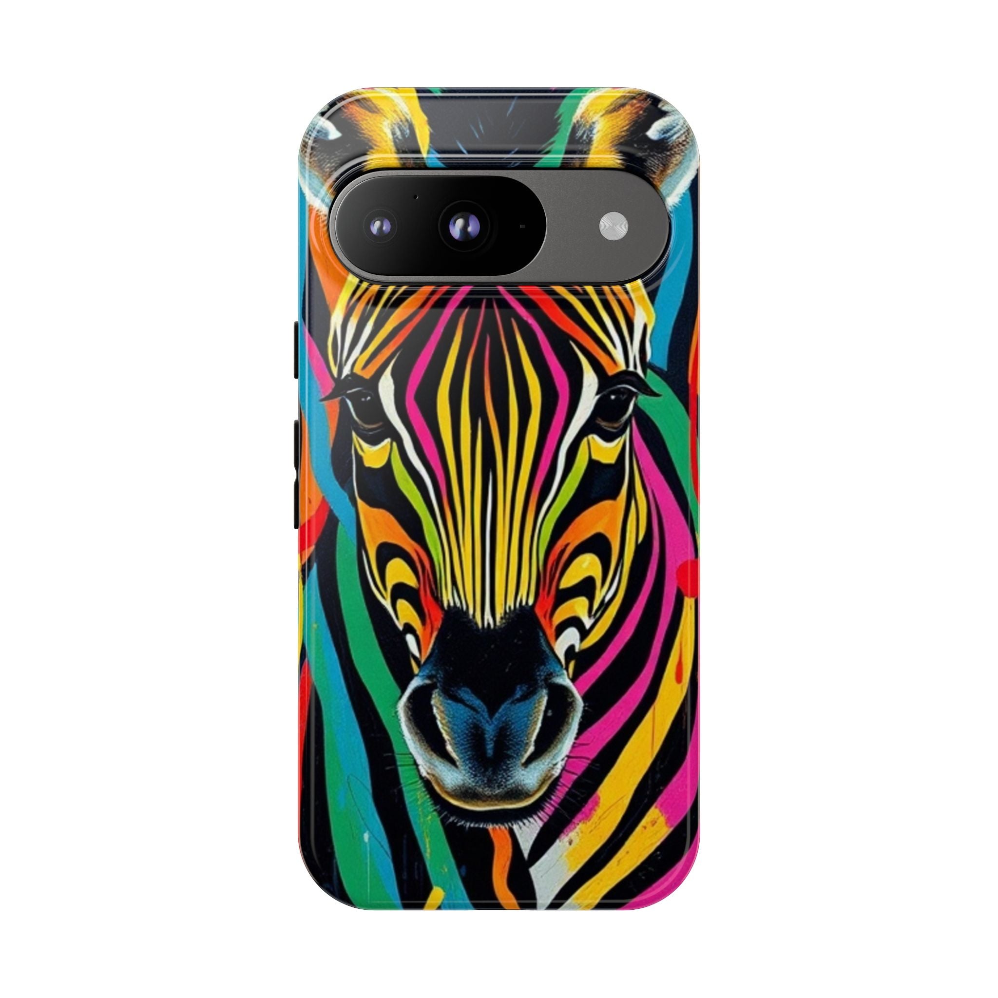 Android OR iPhone Compatible Cases - Rainbow Zebra Design - Unique Tough Cases