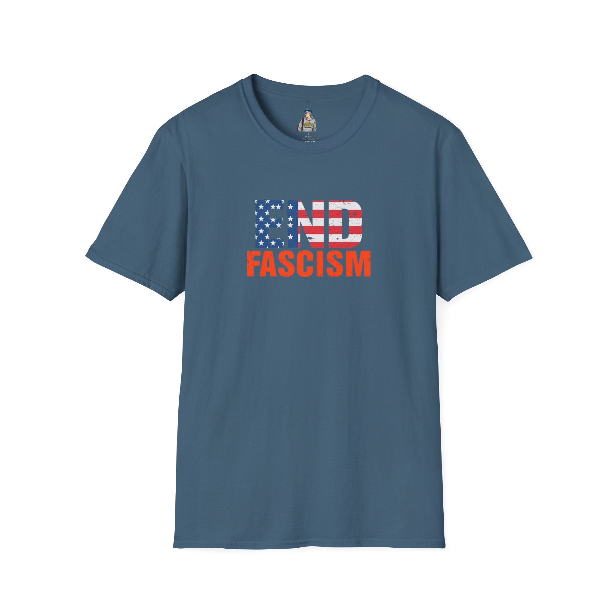 End Fascism Unisex Softstyle T-Shirt | Bold Patriotic Statement Tee
