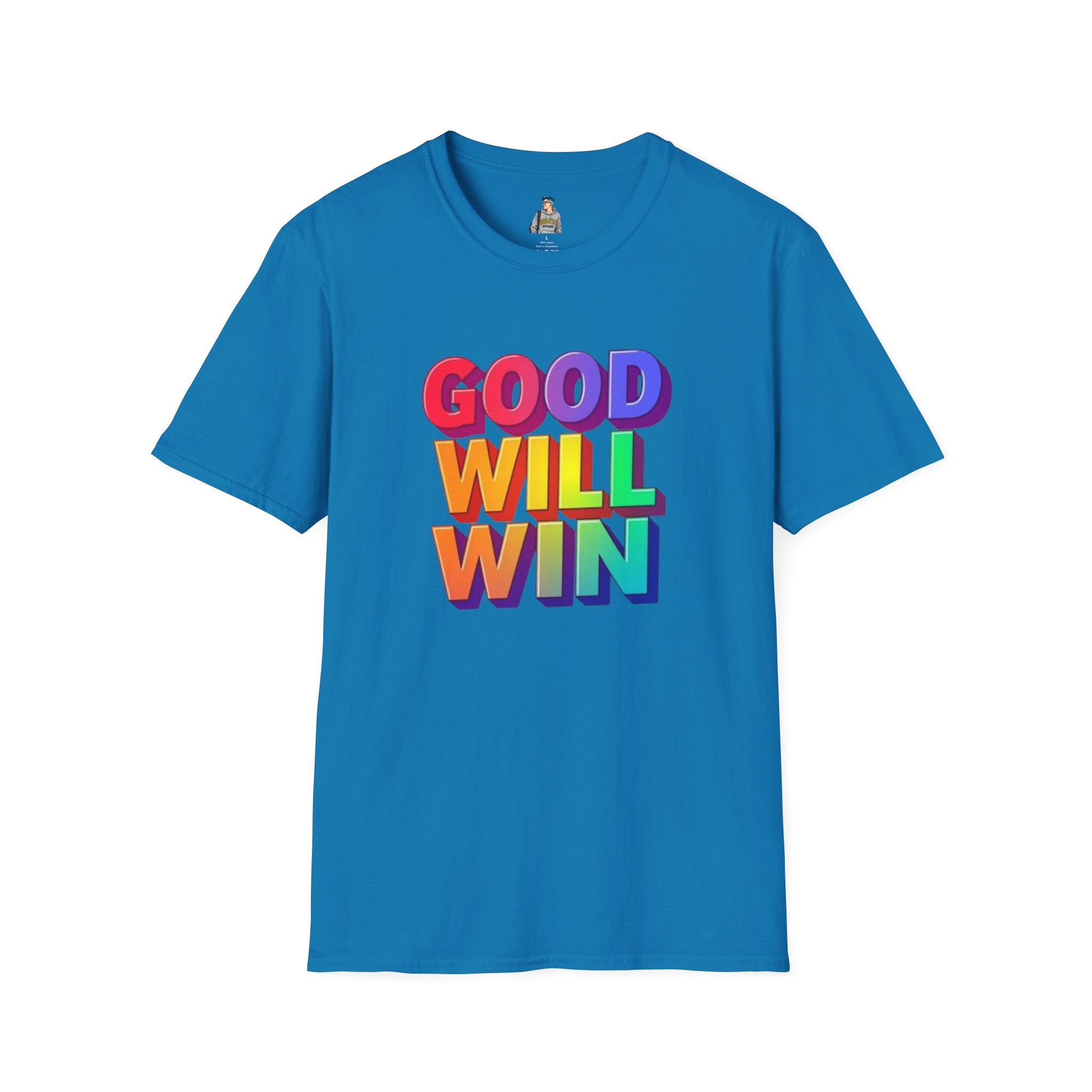 Unisex Softstyle T-Shirt - ' Rainbow Good Will Win' Positive Message Tee