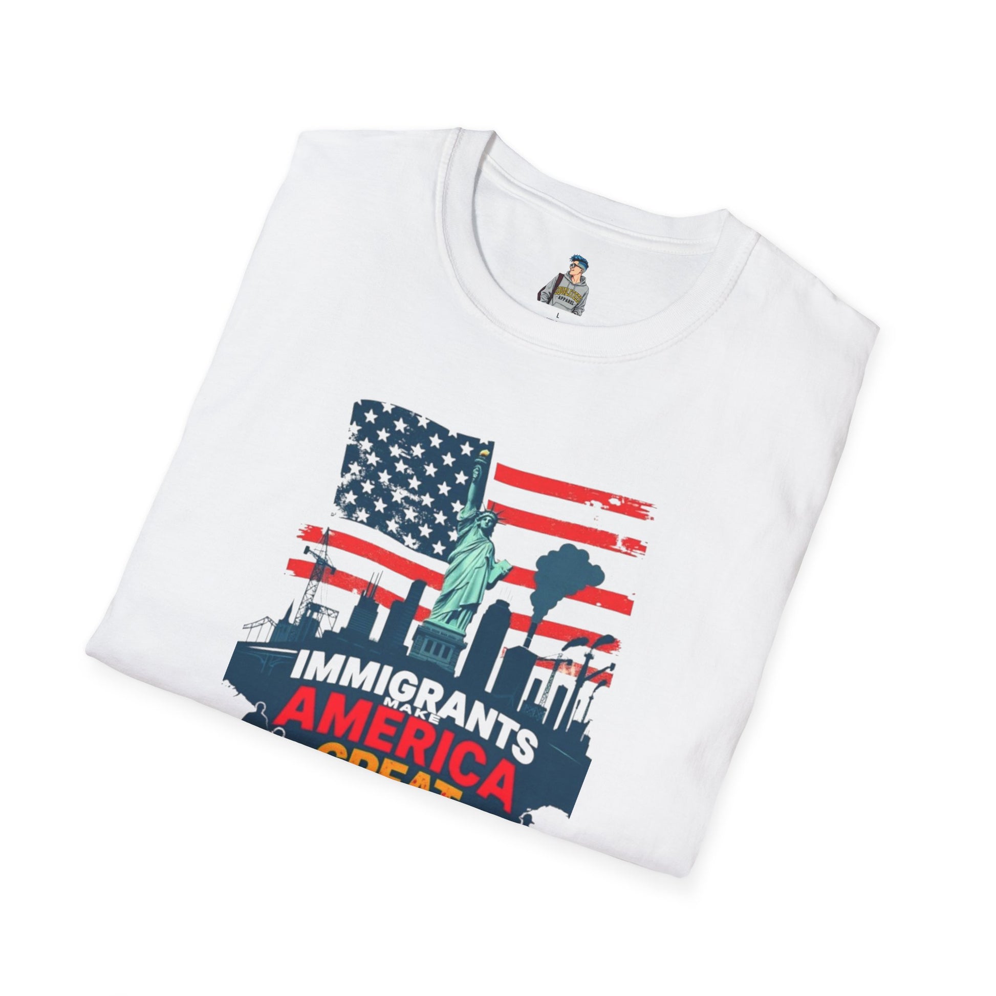Unisex Softstyle T-Shirt - "Immigrants Make America Great" - Celebrate Diversity & Freedom