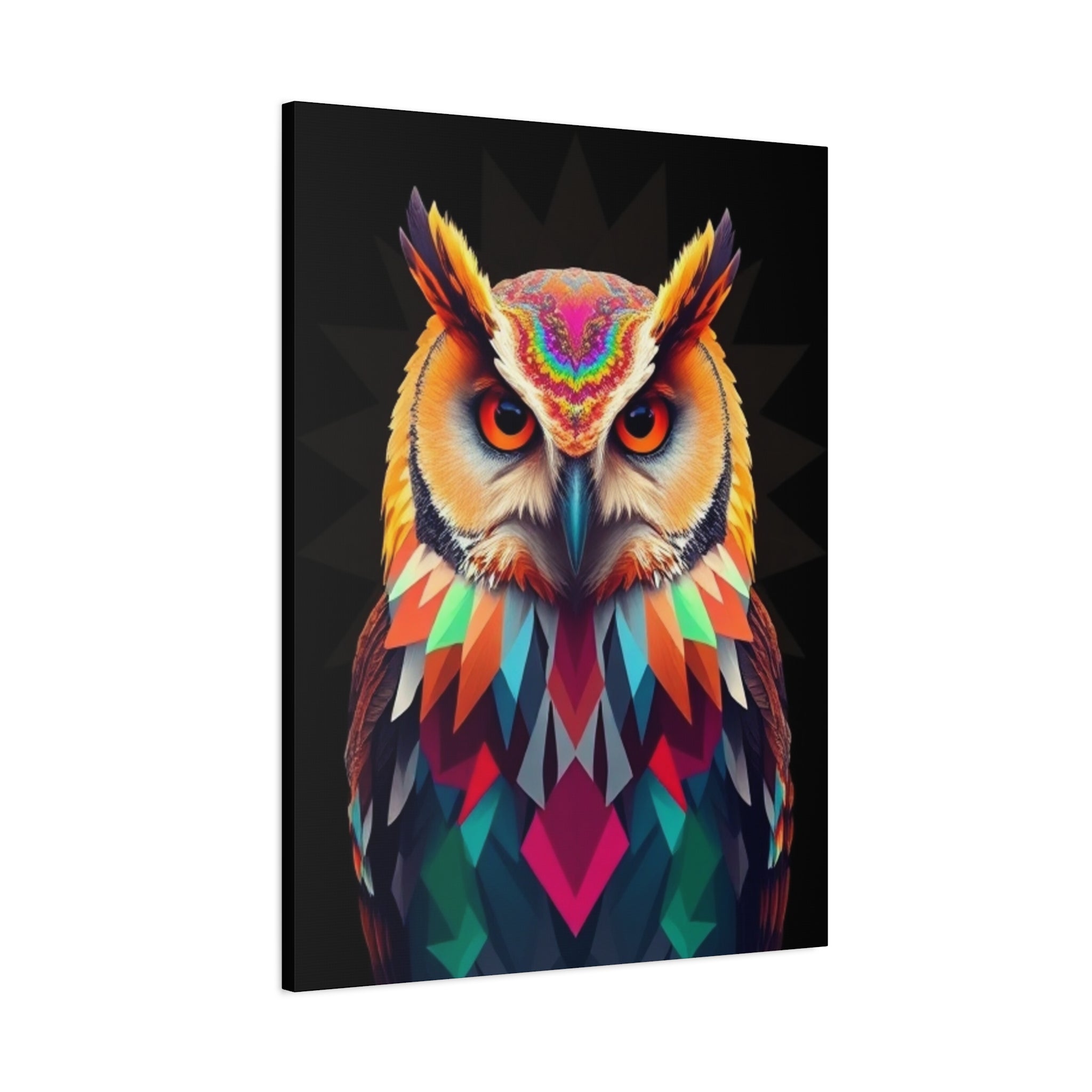 Colorful Owl Canvas Wall Art - 1.25" Stretched Matte