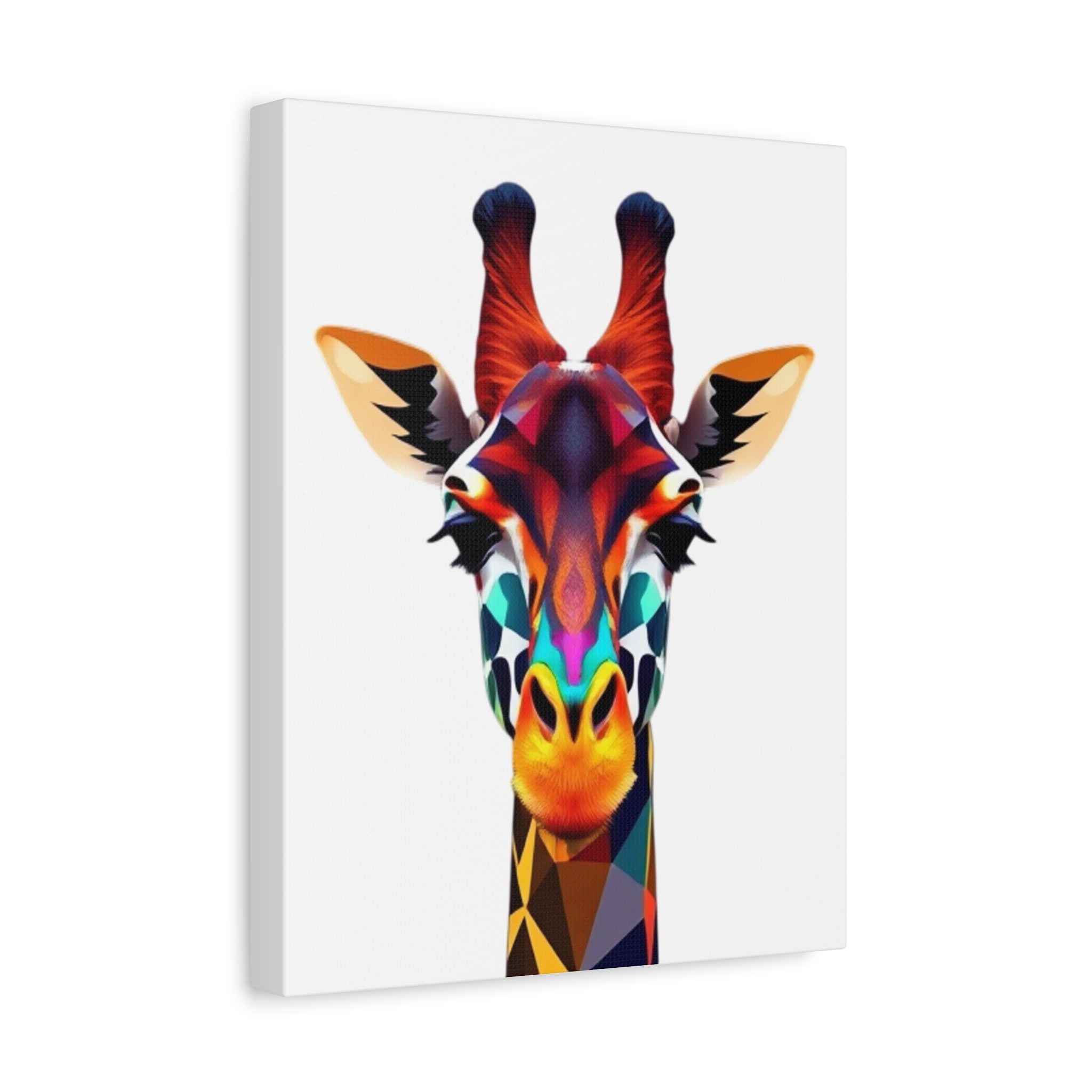 Colorful Giraffe Canvas Art - Vibrant Stretched Wall Decor for Animal Lovers