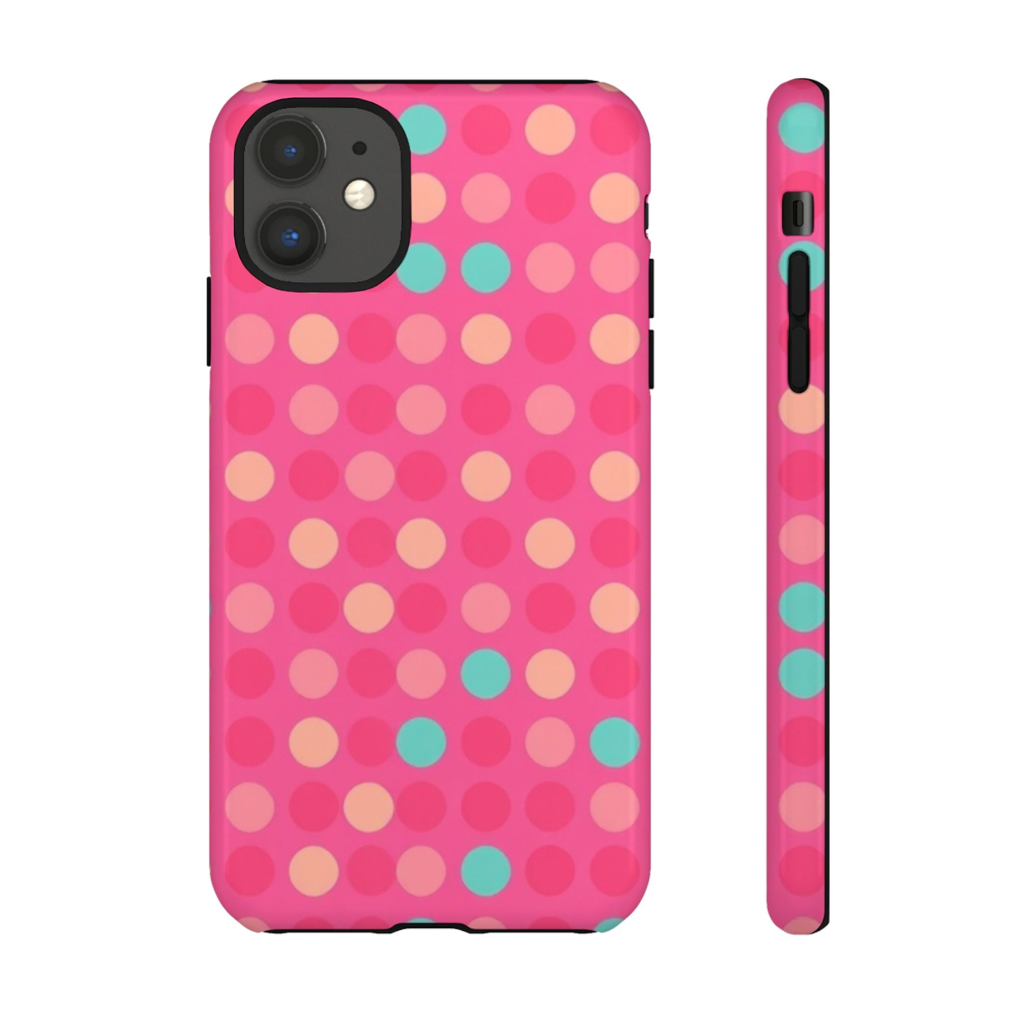 Android OR iPhone Protective Cases - Retro Polka Dots Pattern Tough Case