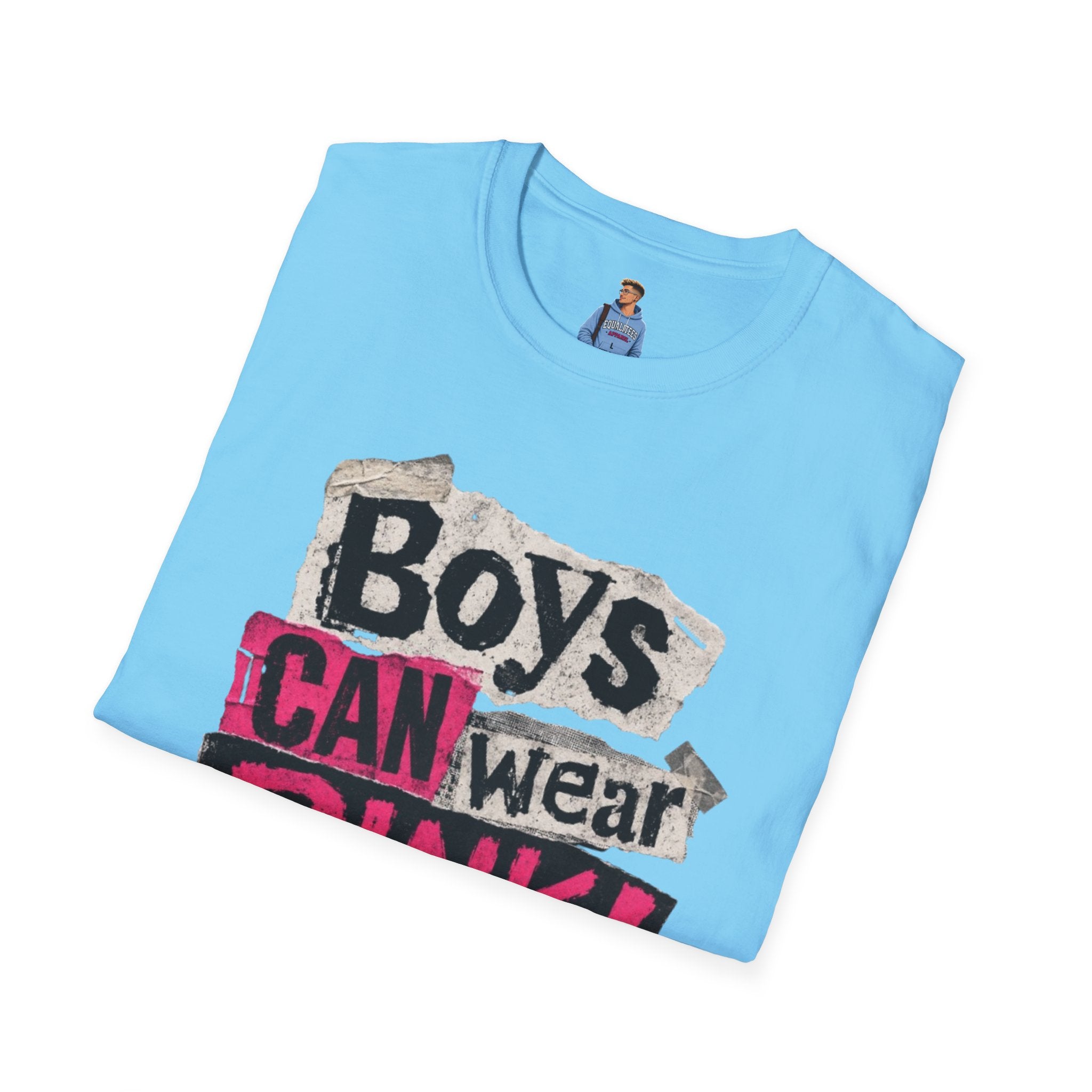 Boys Can Wear Pink T-Shirt — Bold Retro Feminist Graphic Tee