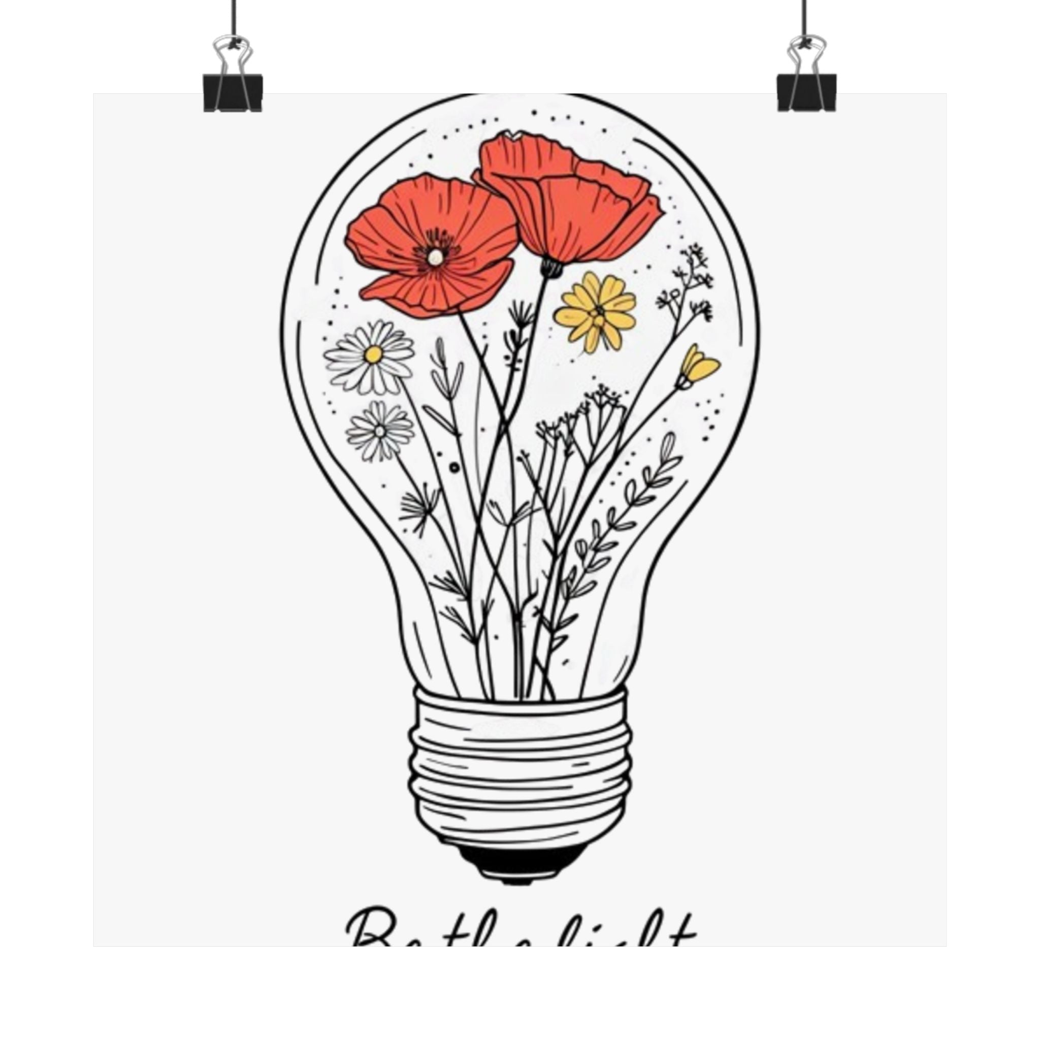 Inspirational Matte Vertical Poster - 'Be the Light'