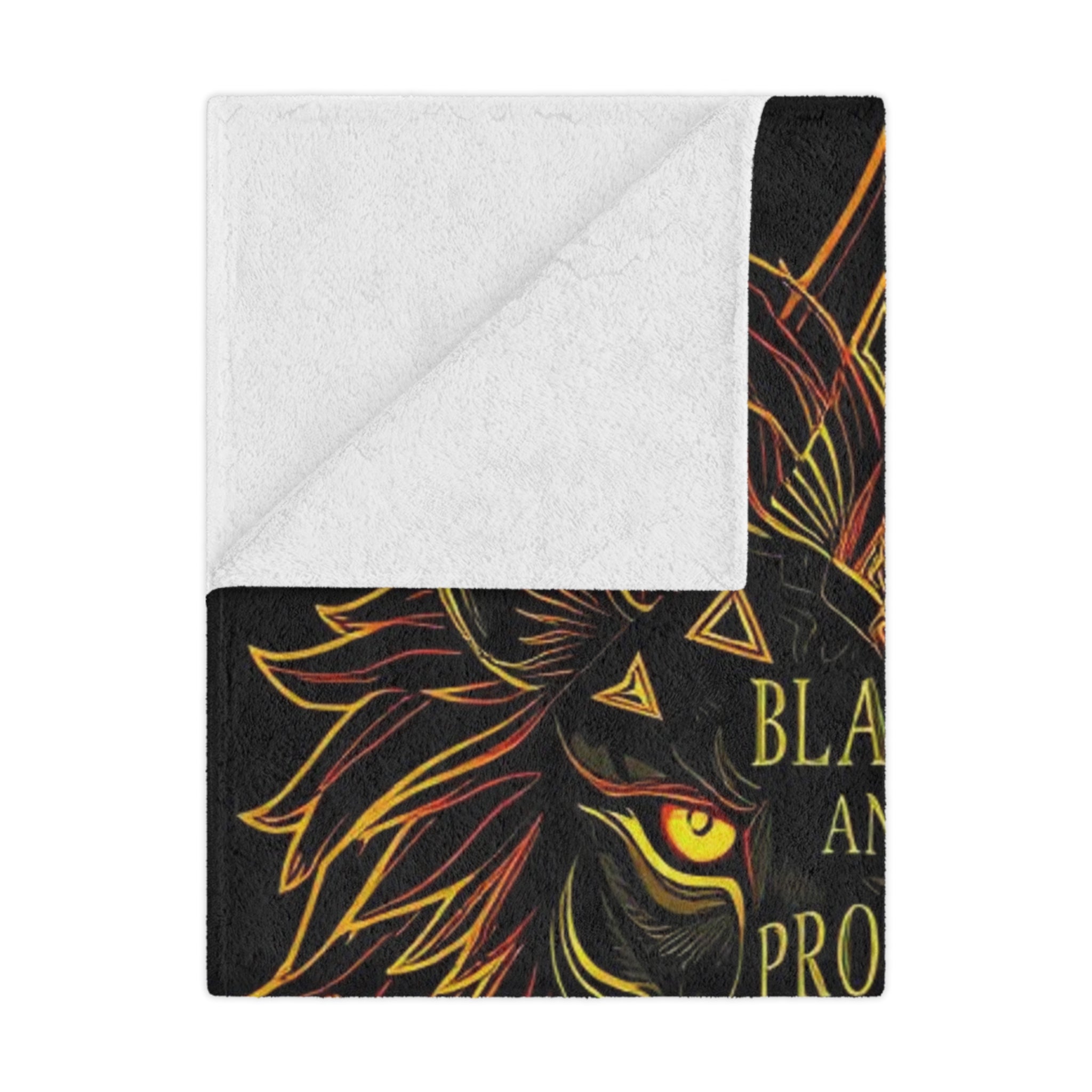 Black & Proud Lion Design Microfiber Blanket