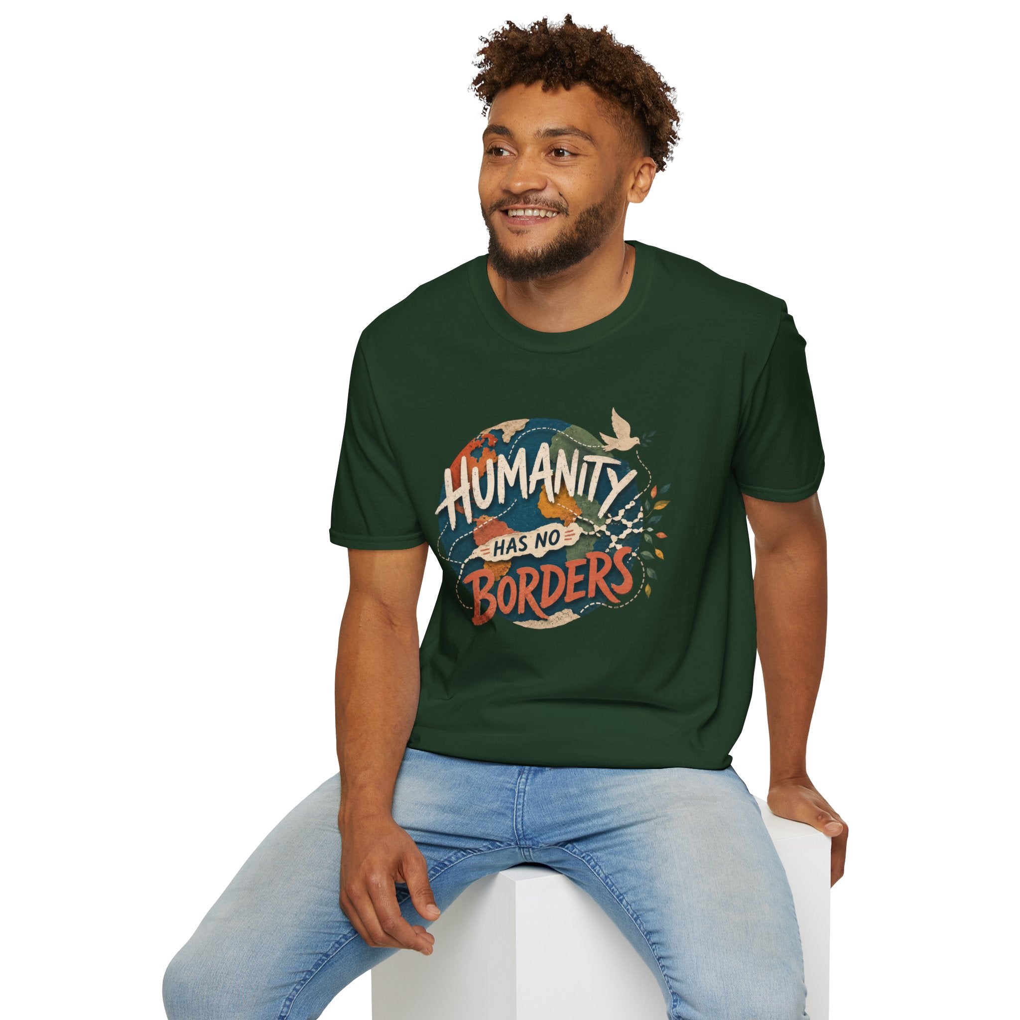 Humanity Has No Borders T-Shirt — Earth & Peace Graphic Tee