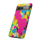 Android OR iPhone Compatible Cases - Crazy Retro Color Splash Design - Unique Tough Cases