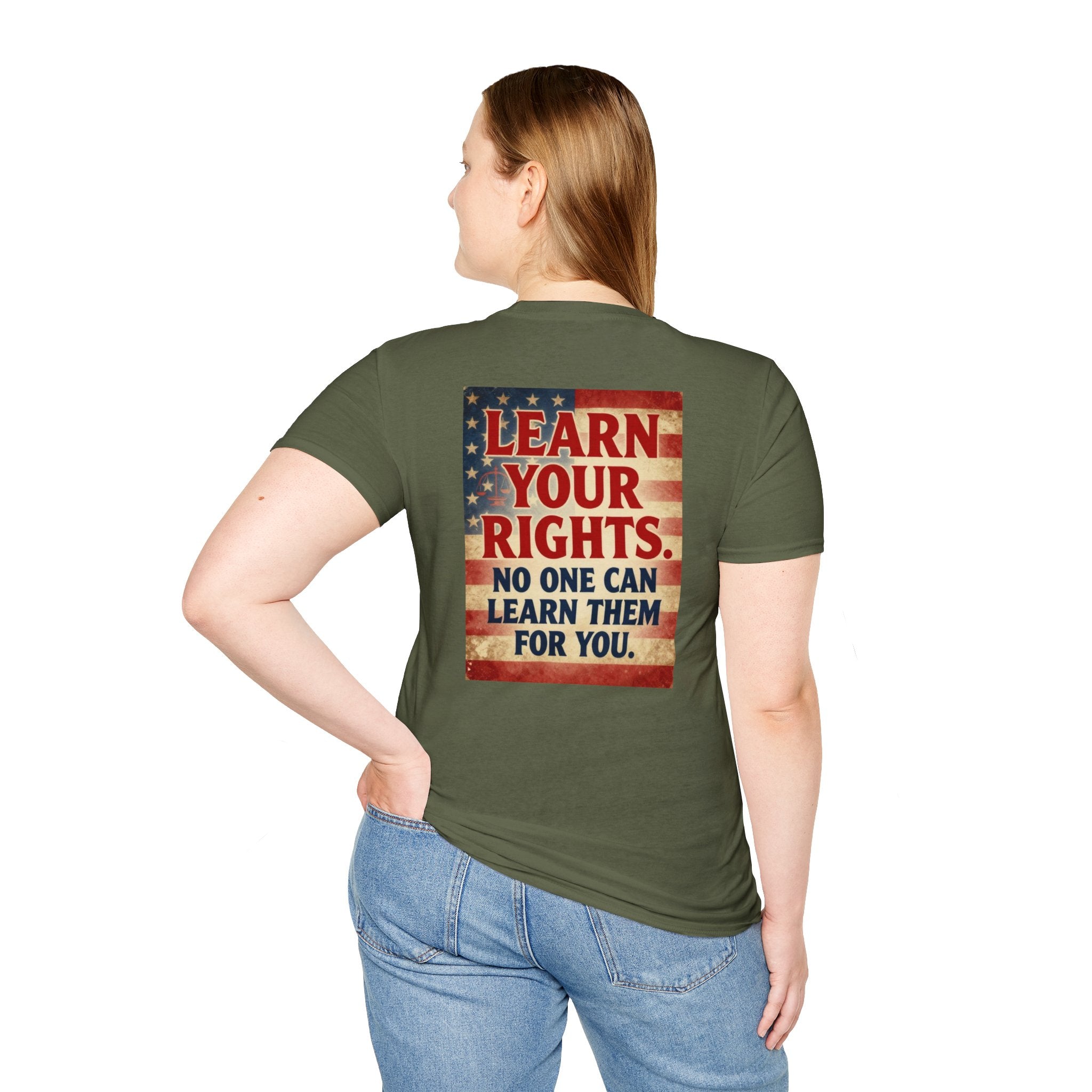 Learn Your Rights T-Shirt — Patriotic American Flag Graphic Tee