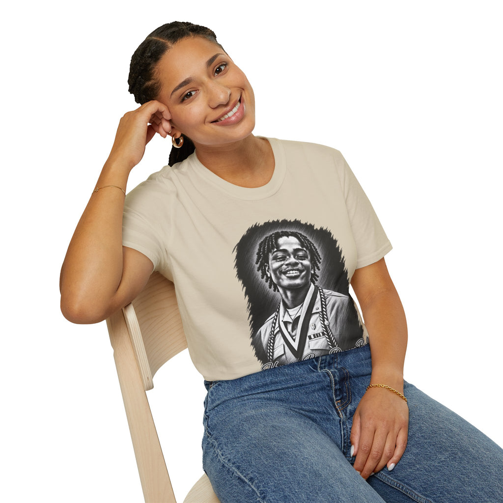 Smiling Portrait Front - In Memory of Pierre Damas Bel T-Shirt