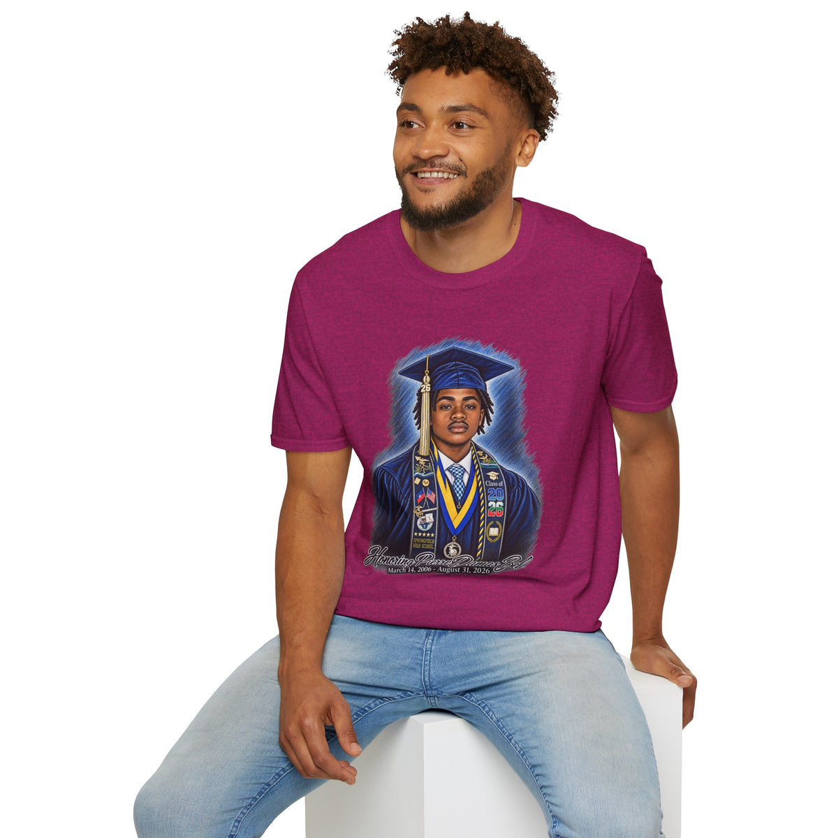 Portrait Front and Back - In Memory of Pierre Damas Bel T-Shirt