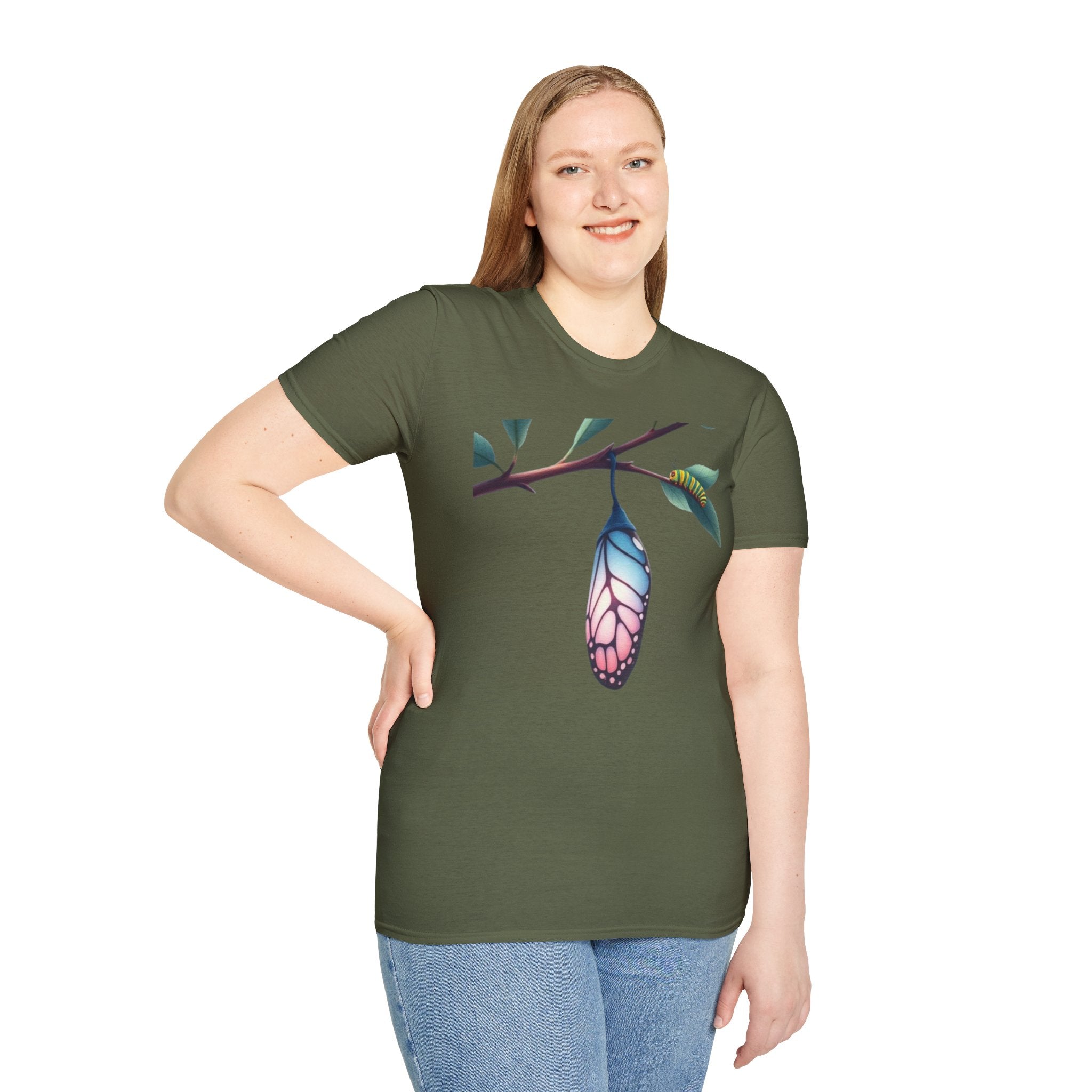 Trans Caterpillar to Butterfly Graphic T-Shirt