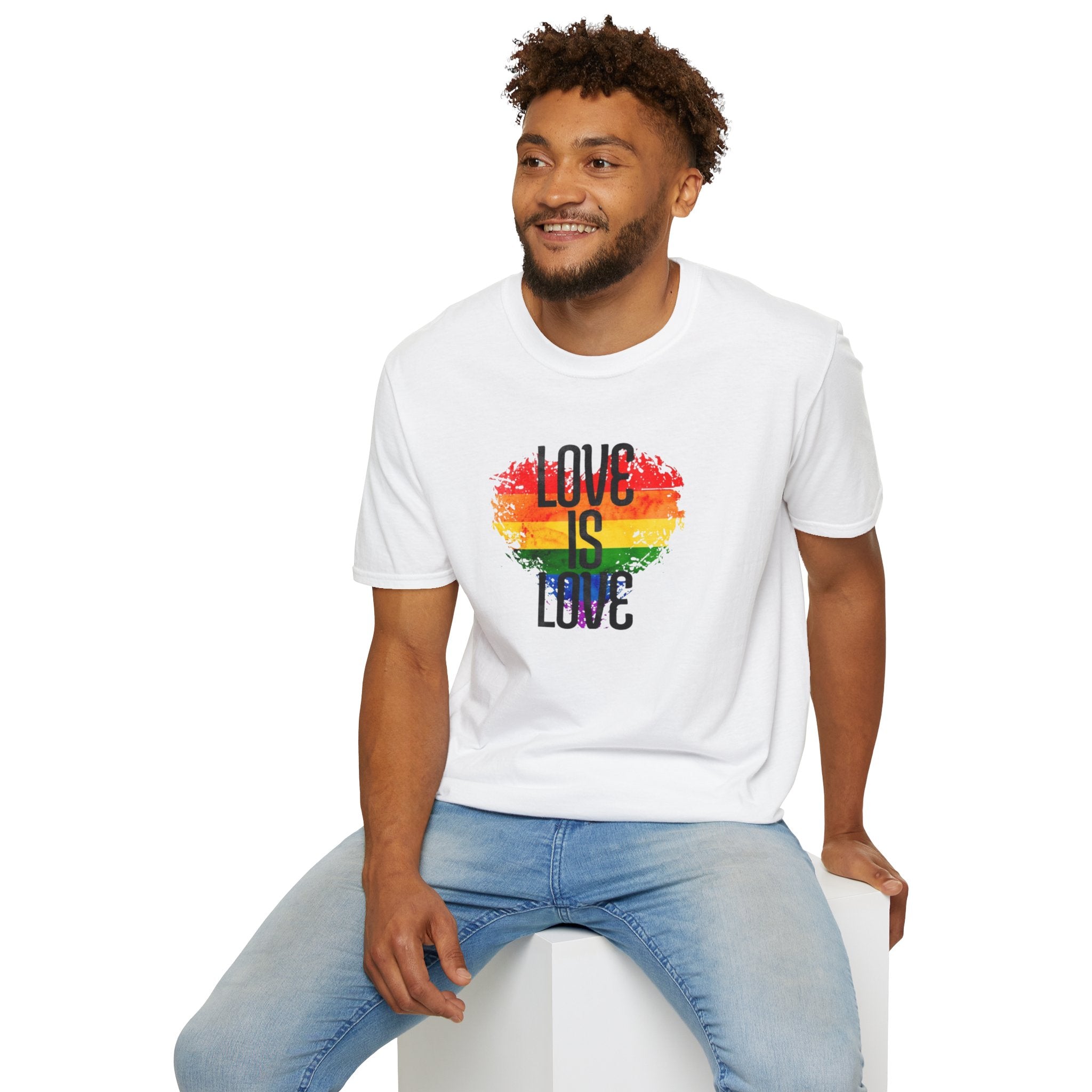 Pride Love Is Love Unisex Softstyle T-Shirt - EqualiTees.Me