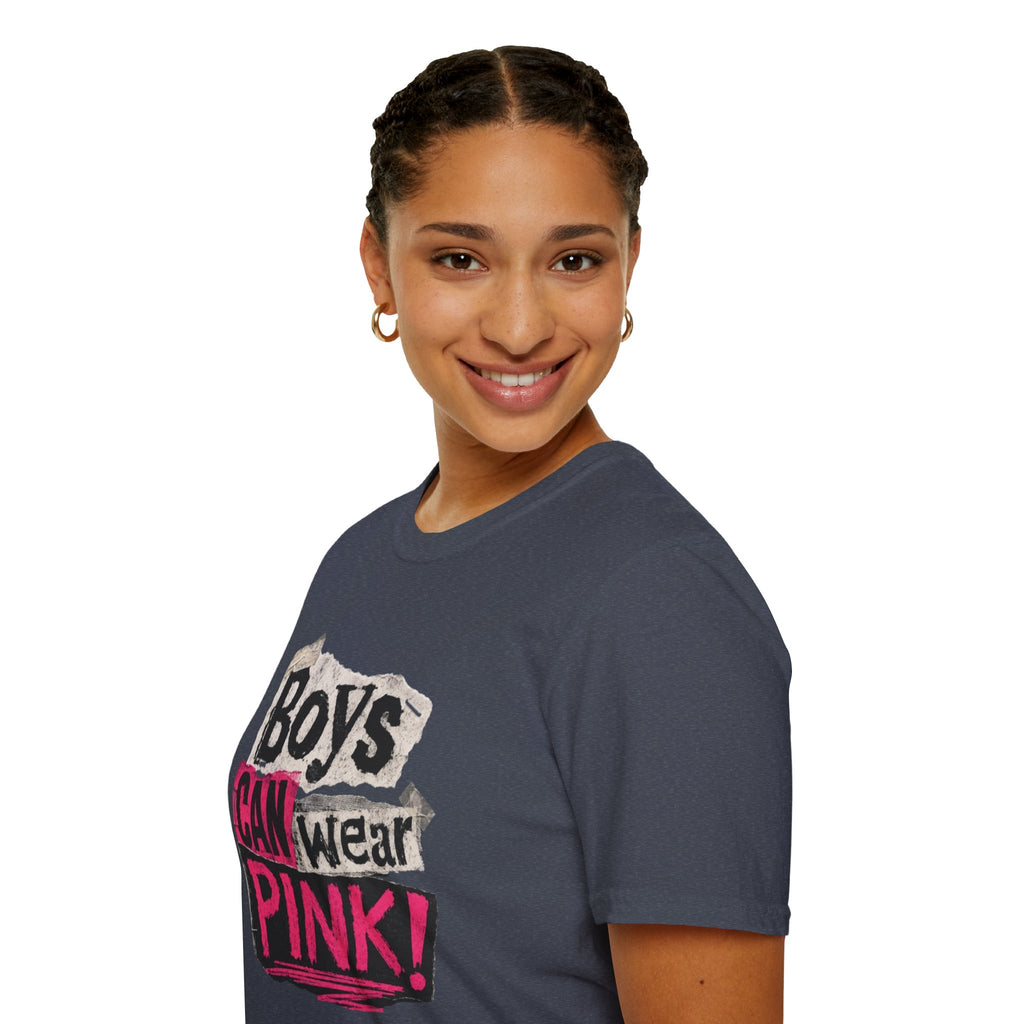 Boys Can Wear Pink T-Shirt — Bold Retro Feminist Graphic Tee