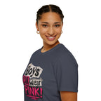 Boys Can Wear Pink T-Shirt — Bold Retro Feminist Graphic Tee