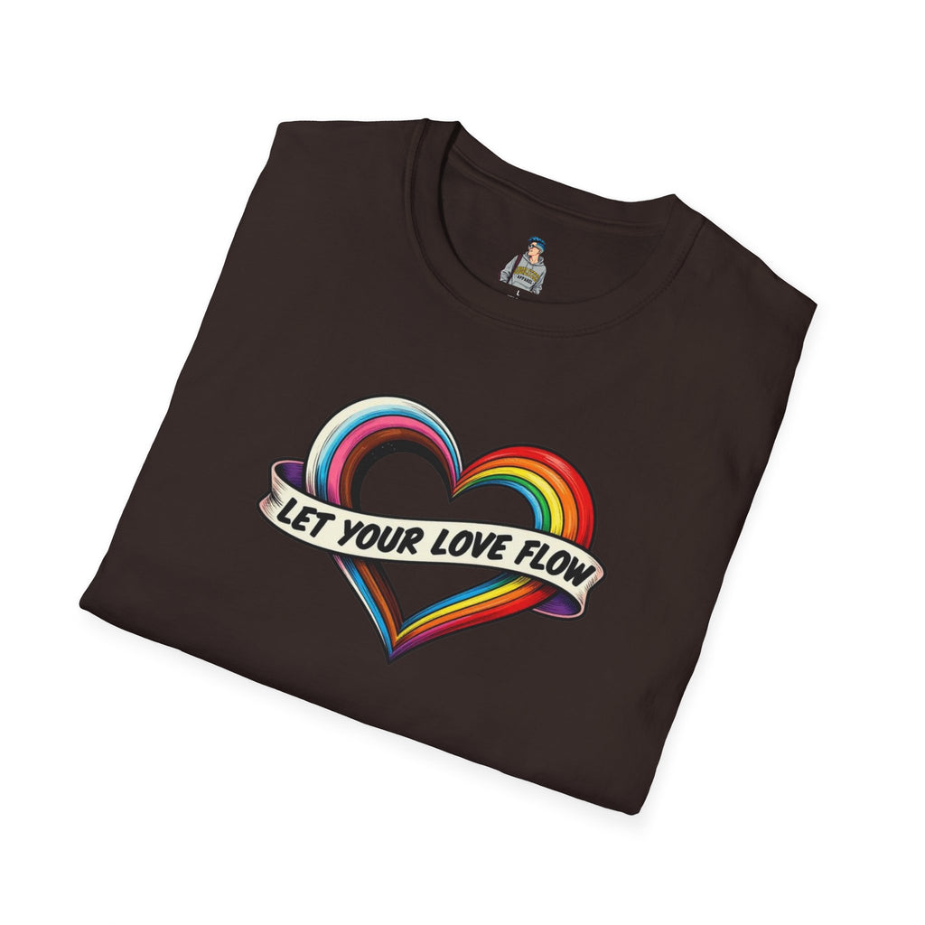 Let Your Love Flow Rainbow Heart T-Shirt