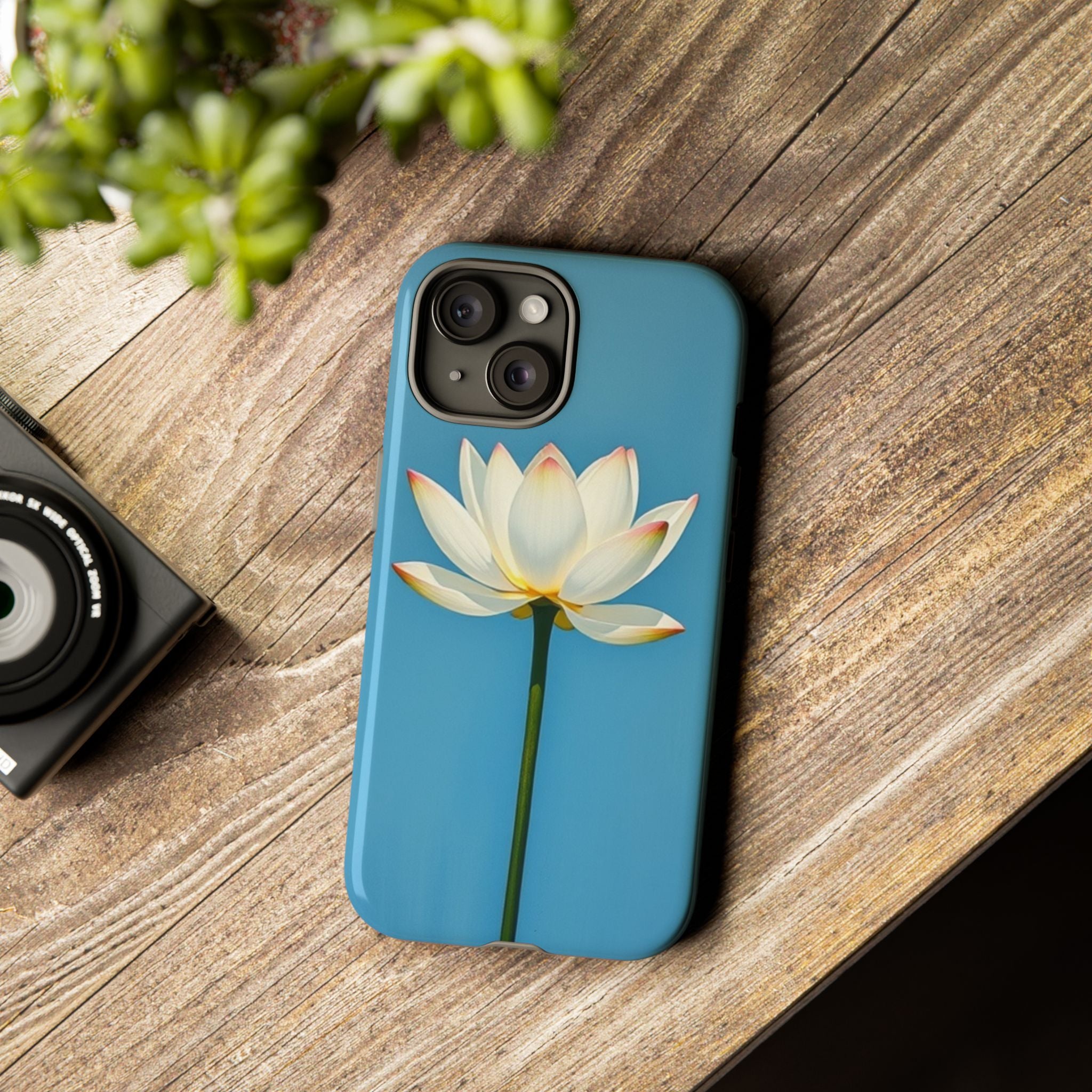 Open White Peace Lily Design Tough Case For Android & iPhone