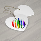 Rainbow Scratch Ceramic Ornament - 4 shapes