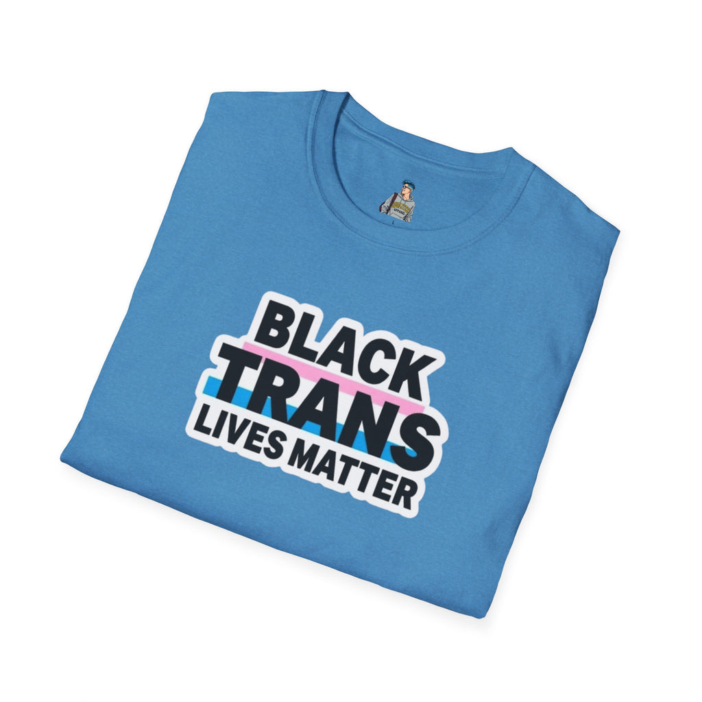 Unisex Softstyle T-Shirt - Black Trans Lives Matter Statement Tee