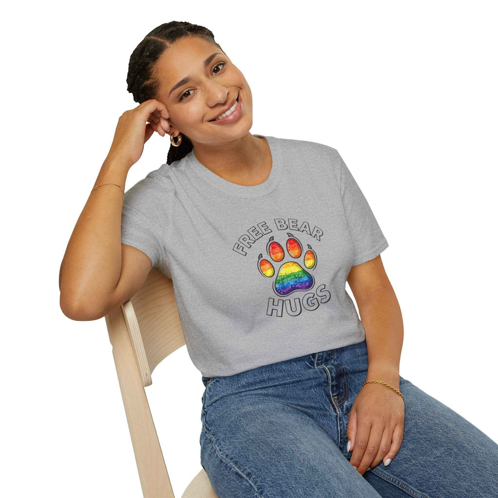 Free Bear Hugs Rainbow Paw T-Shirt