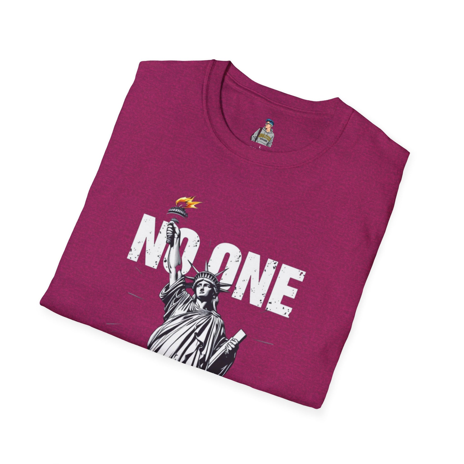 Unisex Softstyle T-Shirt - 'No One Is Illegal' Graphic Tee for Social Justice Advocates