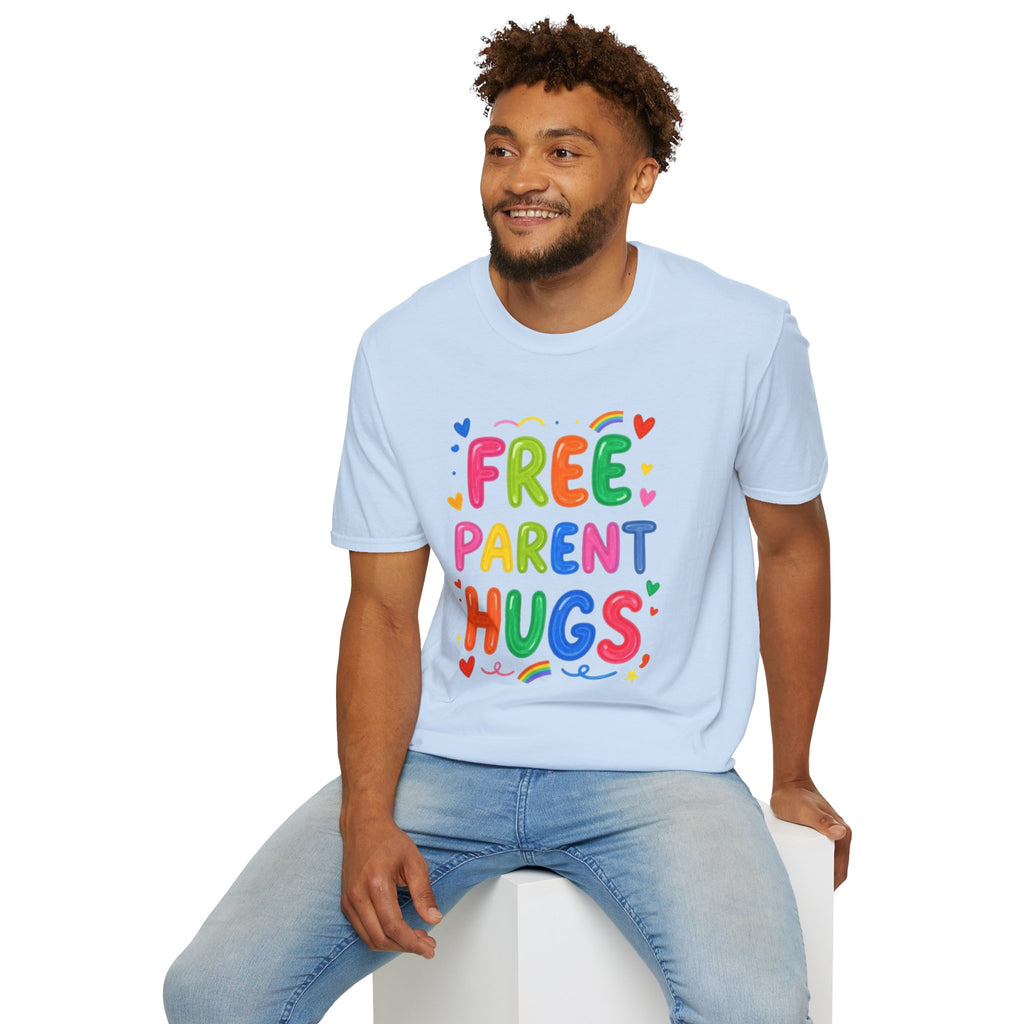 Free Parent Hugs T-Shirt — Colorful Affirming Pride