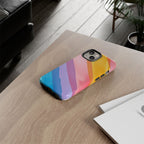 Colorful Diagonal Watercolor Tough Phone Case for iPhone