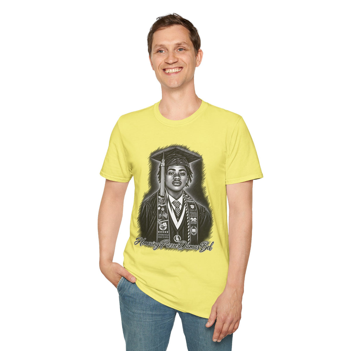 Portrait Front and Back - In Memory of Pierre Damas Bel T-Shirt