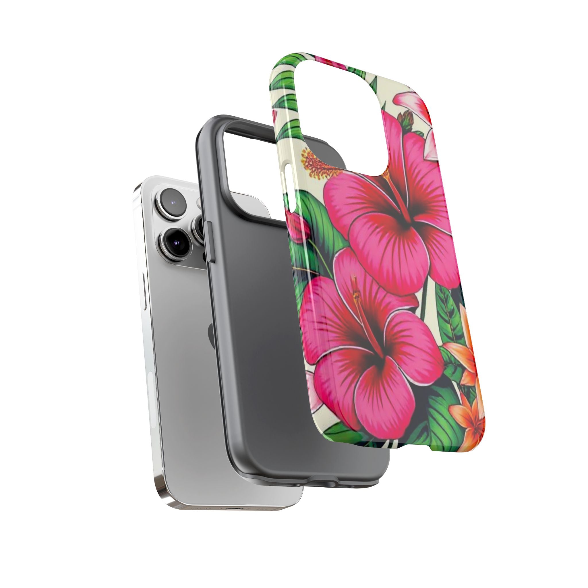 Tropical Hibiscus Phone Case for iPhone — Floral Tough Protective Cover