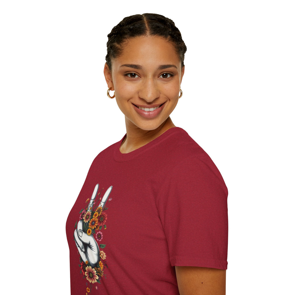 Grow Peace Unisex Softstyle T-Shirt - Boho Inspiration, Perfect for Festivals and Everyday Wear