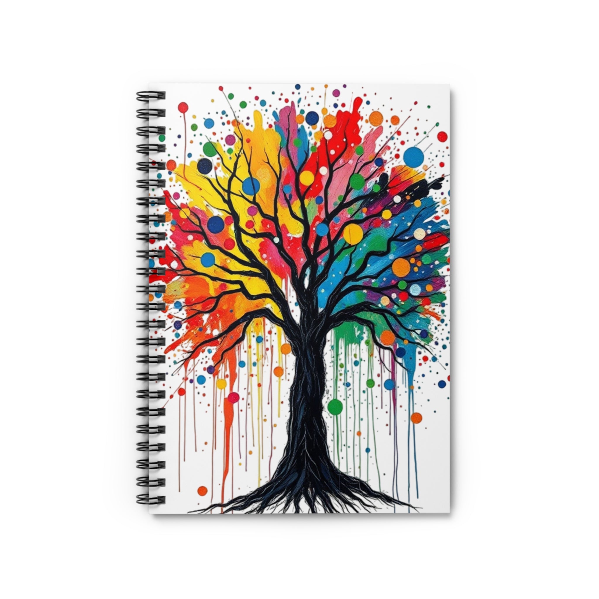 Colorful Tree Art Spiral Notebook - Ruled Lines for Creativity & Inspiration