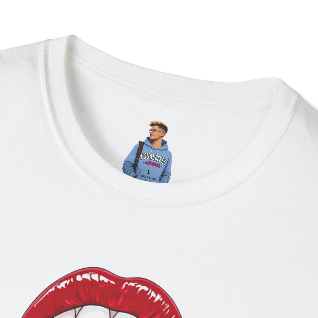Pride Love Unisex Softstyle T-Shirt | LGBTQ+ Rainbow Heart Design