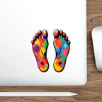 Die-Cut Stickers - Rainbow Paint Splatter Feet
