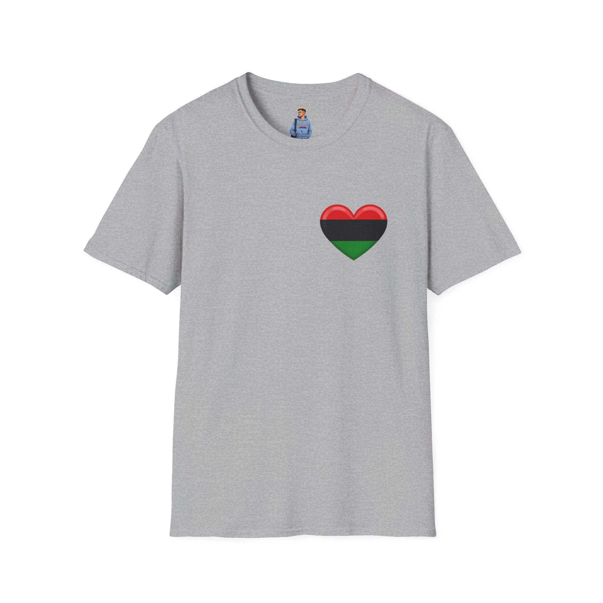 Unity and Heritage Unisex Softstyle T-Shirt with Pan-African Heart