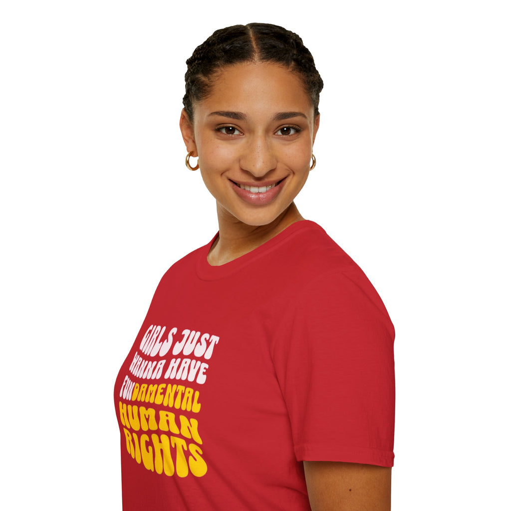 Girls Just Wanna Have Fundamental Human Rights Unisex Softstyle T-Shirt - EqualiTees.Me