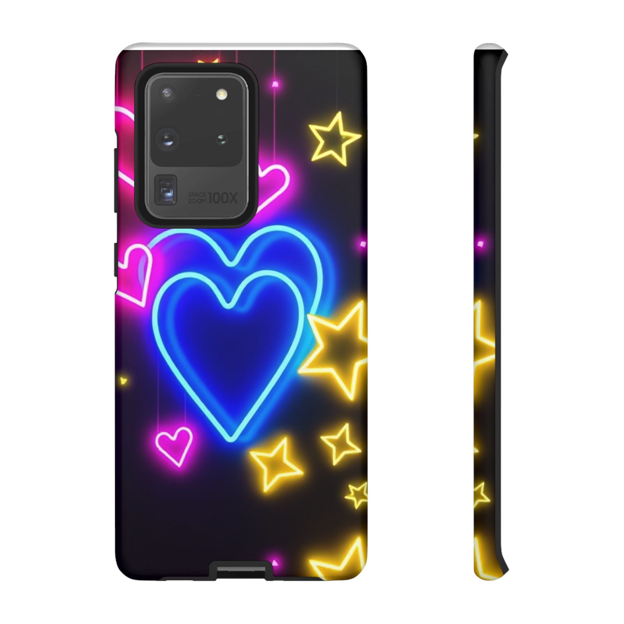 Android OR iPhone Compatible Cases - Neon Love Design - Unique Tough Cases